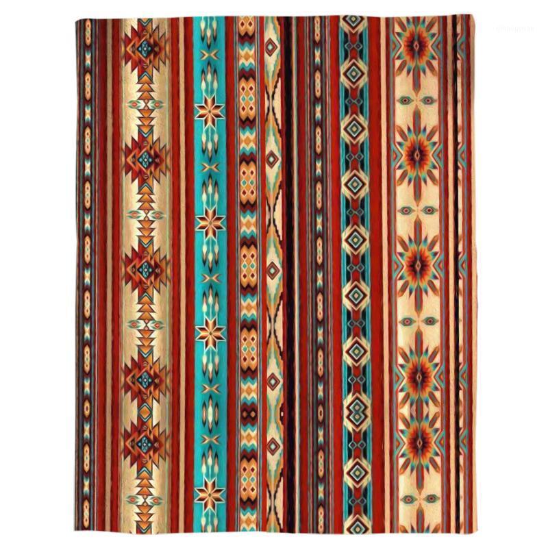 

Bohemian Art Geometric Graphics Throw Blanket Portable Soft Bedspread Microfiber Flannel Blankets for Beds1