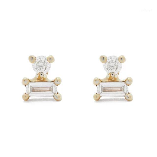

Stud Delicate 925 Sterling Silver Minimalist Dainty Square Women Girl Fashion Cz Paved Minimali Geometric Mini Earrings Jewelry1