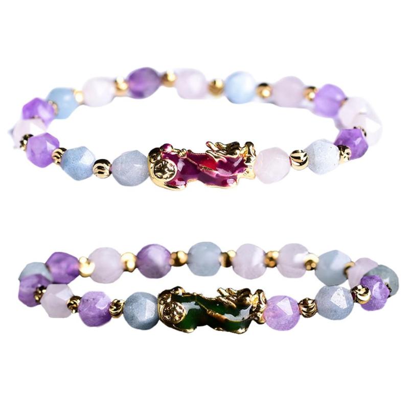 

Feng Shui Stone Beads Bracelet Men Women Pixiu Wealth Good Luck Bracelet Gifts