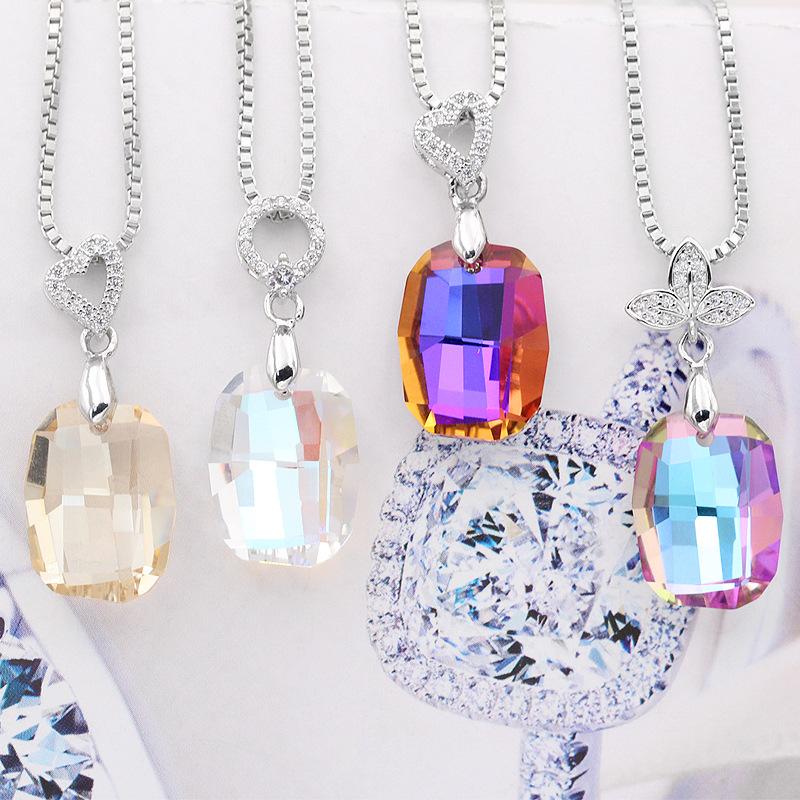

Fashion Single Hole Shaped Crystal Necklace Gift Ladies Wedding Accessories Jewelry Rhinestone Jewelry Necklace