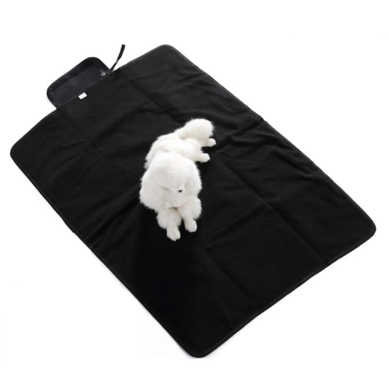 

Waterproof Dog Blanket Large Soft Picnic Beach Fleece Bed Mat for Outdoor Travel Size (Black), Blue