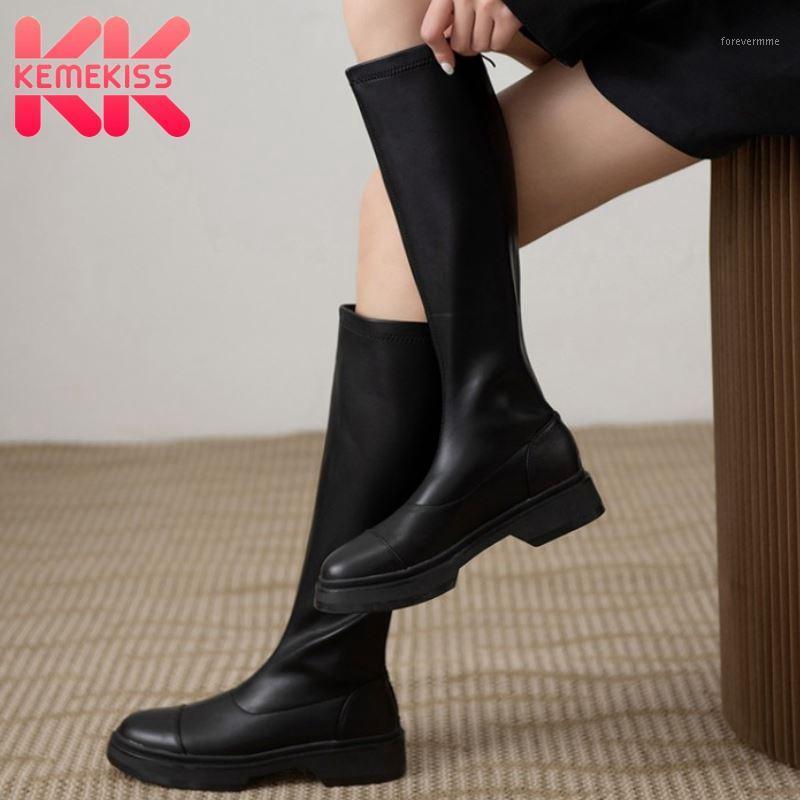 

KemeKiss Plus Size 32-45 Women Knee Boots Fashion Platform Zipper High Heel Winter Shoes Woman Long Boot Office Lady Footwear1, Black