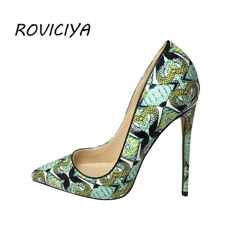 

Sexy Super High heels 12 cm Shoes Women Pumps Stilettos Shoes For Women Green Graffiti Wedding YG004 ROVICIYA1, 12cm