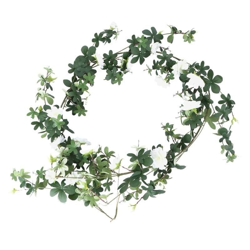 

1PC Imitated Rattan Decoration Green Plants Rattan Wall Hanging Decor (White