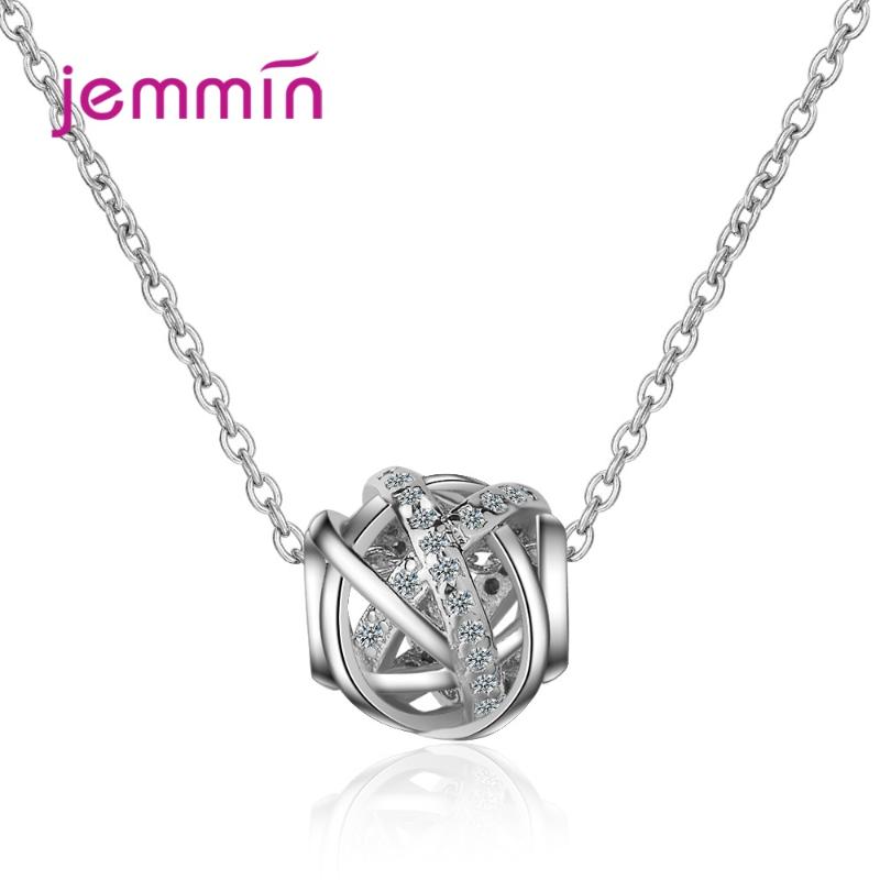 

Wedding Party Women Korean Geometric CZ Cubic Zircon Necklace Women Chains Simple Student Pendant Bijoux Gold Collier Femme