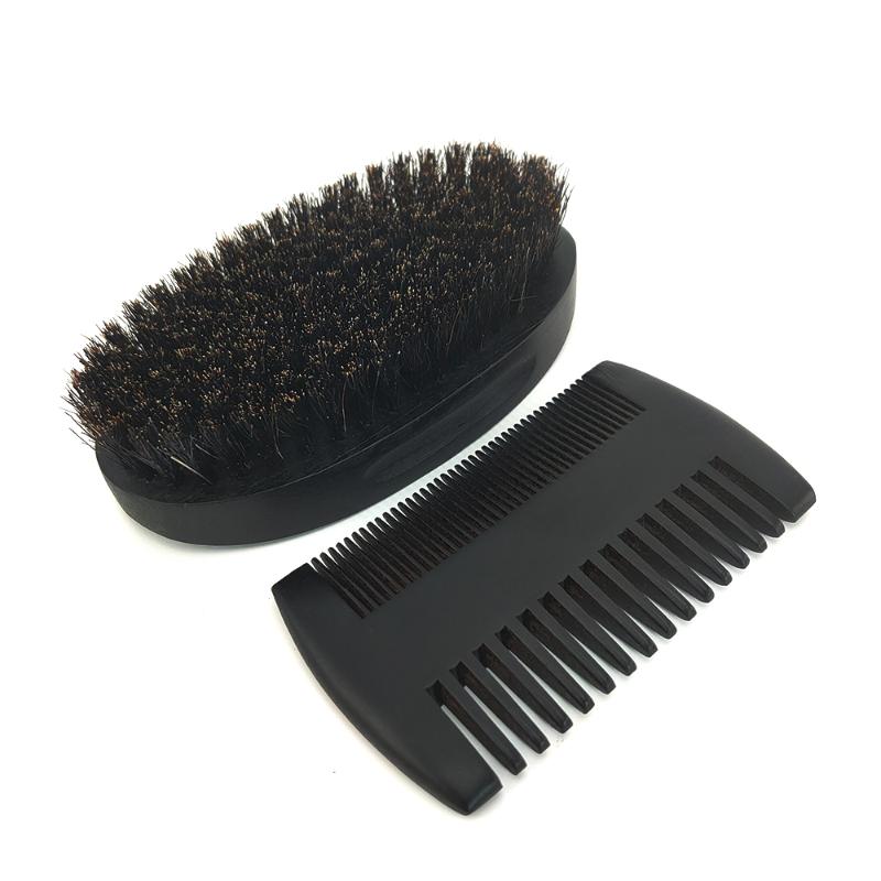 

Wood Beard Kit Beard Brush Set Double-Sided Styling Comb Repair Modeling Cleaning Care Kit for Men