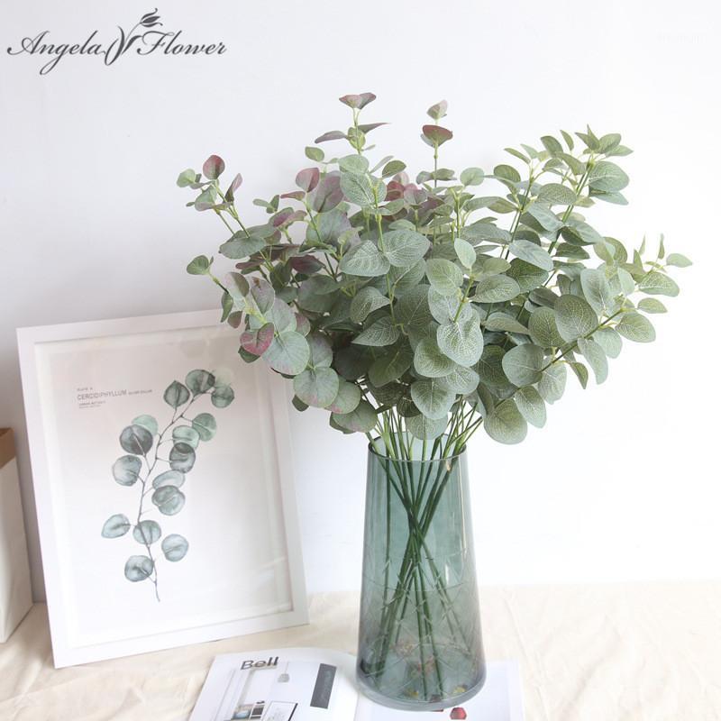 

Inch Nordic money leaf silk artificial flower plants home garden decor Christmas Gift Wedding green wall fake flower Eucalyptus1, Light green