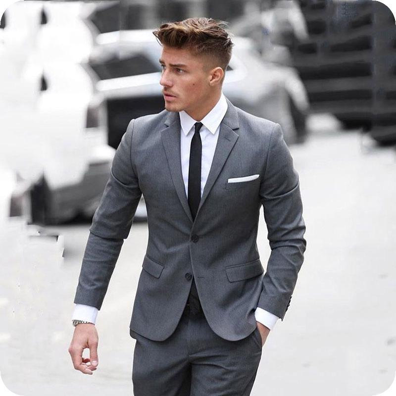 

Gray Men Suit Men 2020 Wedding Suits For Clothing Costume Custom Made Tuxedos Casual Groom Best Man Terno Blazer Masculino, Custom made color