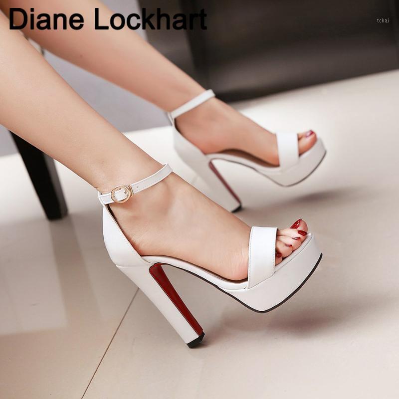 

2020 New High Heels Women Sandals Open Toe Sandals Female Thick Heel Platform Summer Women Shoes Sandalias Mujer Big Size1, Beige