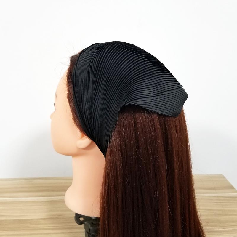 

Women Pleated Scarf Silky Head Wear Solid Color Design Stylish Bandana Assorted Crumple Neck Scarf