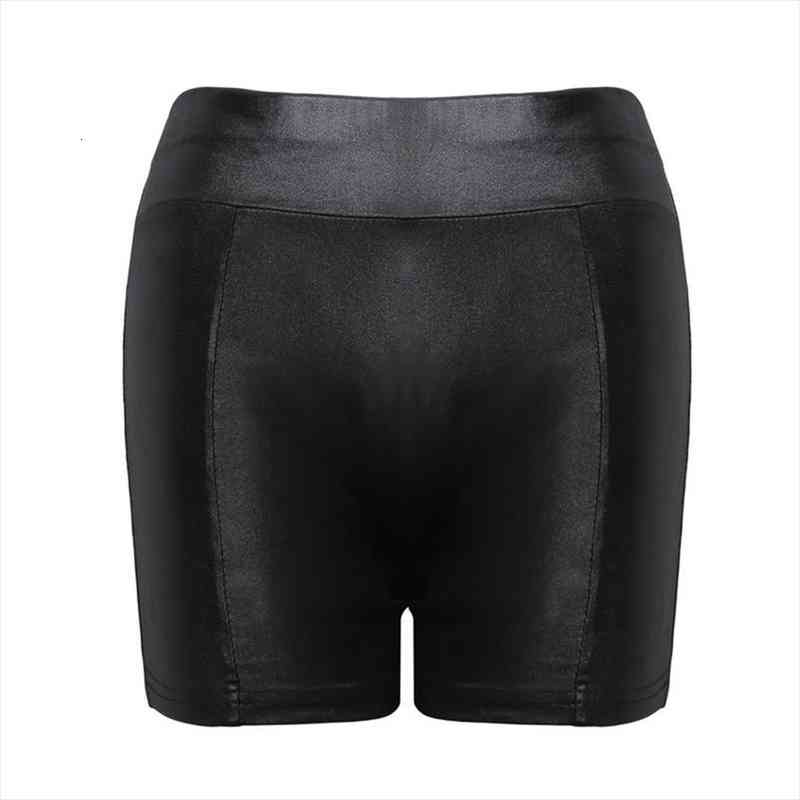 

pu leather shorts women women short slim casual elastic waist shorts plus size pants, White;black