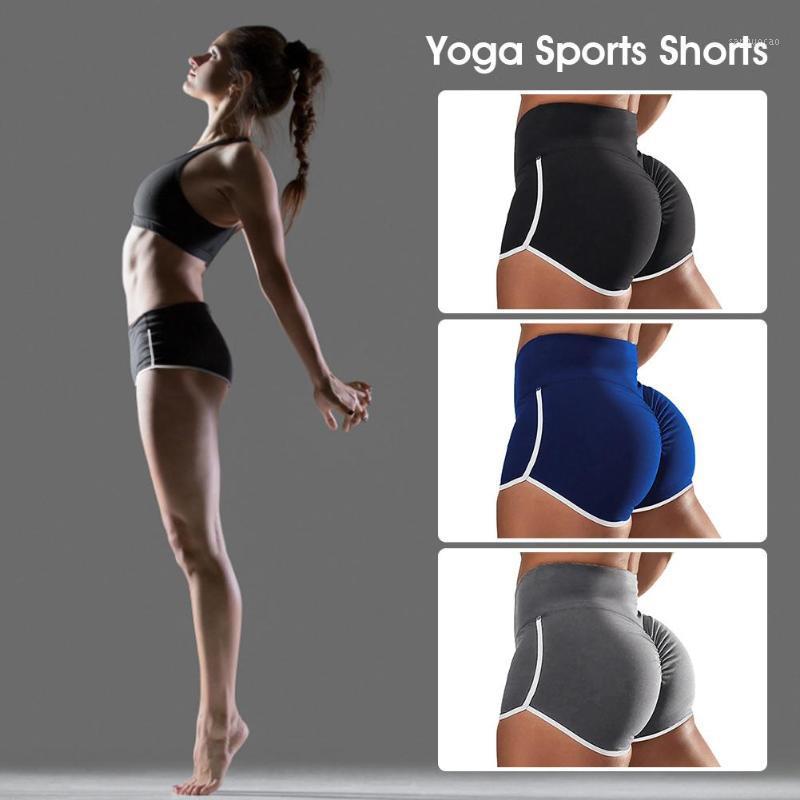 

2020 Fitness Jogger Shorts Women High Waist Solid Sport Workout Shorts Slim Tummy Control Gym Athletic Summer Plus Size1, Black