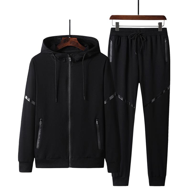 

Men's suit spring and autumn new cotton sports suit men's cardigan trousers two-piece middle-aged and elderly leisure, Gray