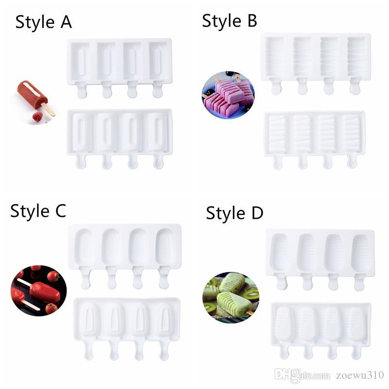 

Silicone Freezer Ice Cream Mold DIY White Ice Cream Making Tool Juice Popsicle Molds Children Pop Lolly Tray Ice Cube Maker DBC VT0906