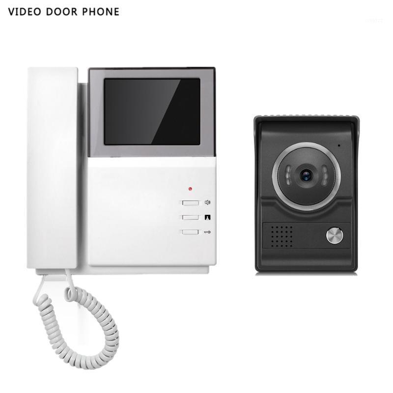 

Home Security video intercom system 4.3''tft lcd handset screen one monitor wire video doorphone for villa night vision camera1