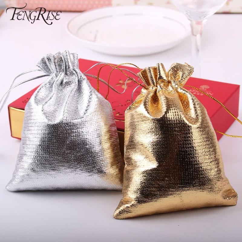

FENGRISE 100pcs 7x9 9x12cm Silver Organza Bag Wedding Marriage Favour Gift Box Packaging Gift Bags Jewelry Packaging Bag Favor