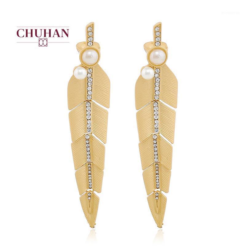 

CHUHAN Vintage Fashion Acrylic tassel Earrings Women Crystal Water Drop earrings Jewelry Wedding Frosted leaves J881