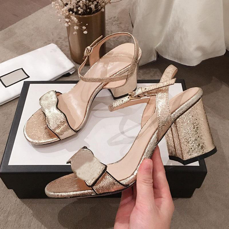 

Womens classic shoes fashion real Leather sandals ladies High-heeled Wedding shoes sandals summer Top quality With original box, White