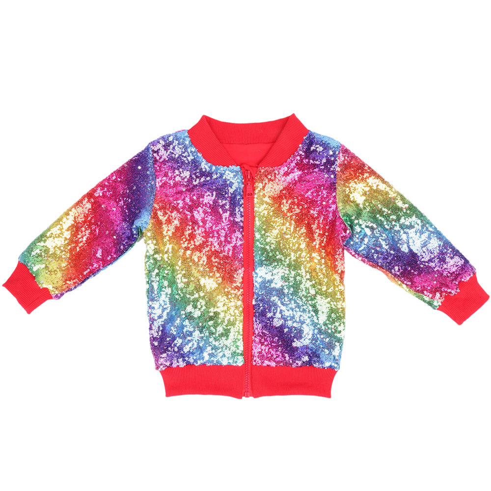 girls rainbow sequin jacket