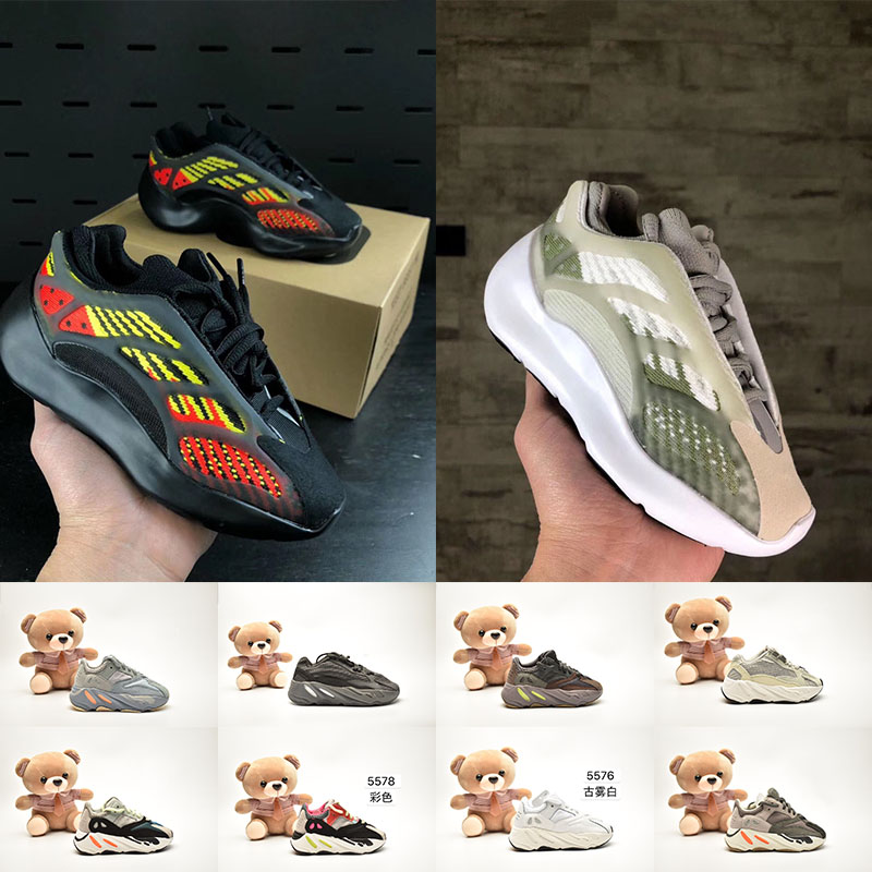 

With Box 2021 Childrens Kanye West 700 V3 Azareth Baby Boy Running Shoes Alvah Azael 380 Lmnte Alien Blue Oat Kids Girls Sneakers, A9 26-35