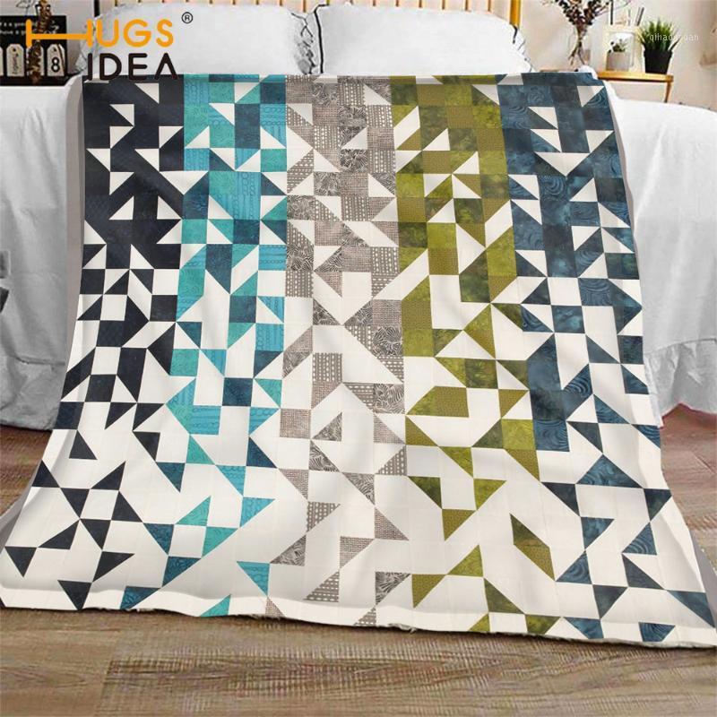 

HUGSIDEA Fashion Shattered Improtional Pattern Throw Blanket Hollow Shape Print Vintage Style Soft Fleece Blanket for Sofa1