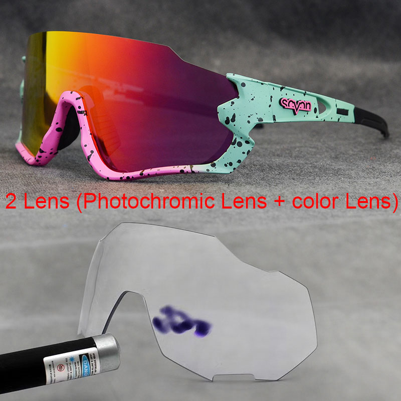 

Photochromic Cycling Sunglasses Sports Eyewear Bicycle MTB Road Clear Hot-Sale Women UV400 Discoloration Men Bicycle Goggles Discoloration