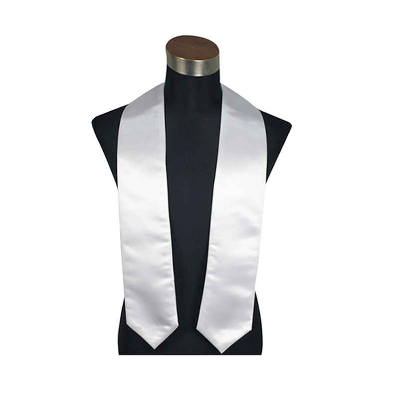 

Sublimation Blank Graduation Tie Stoles Home Textile Grad Senior Student V-neck Logo Printing For Students, White