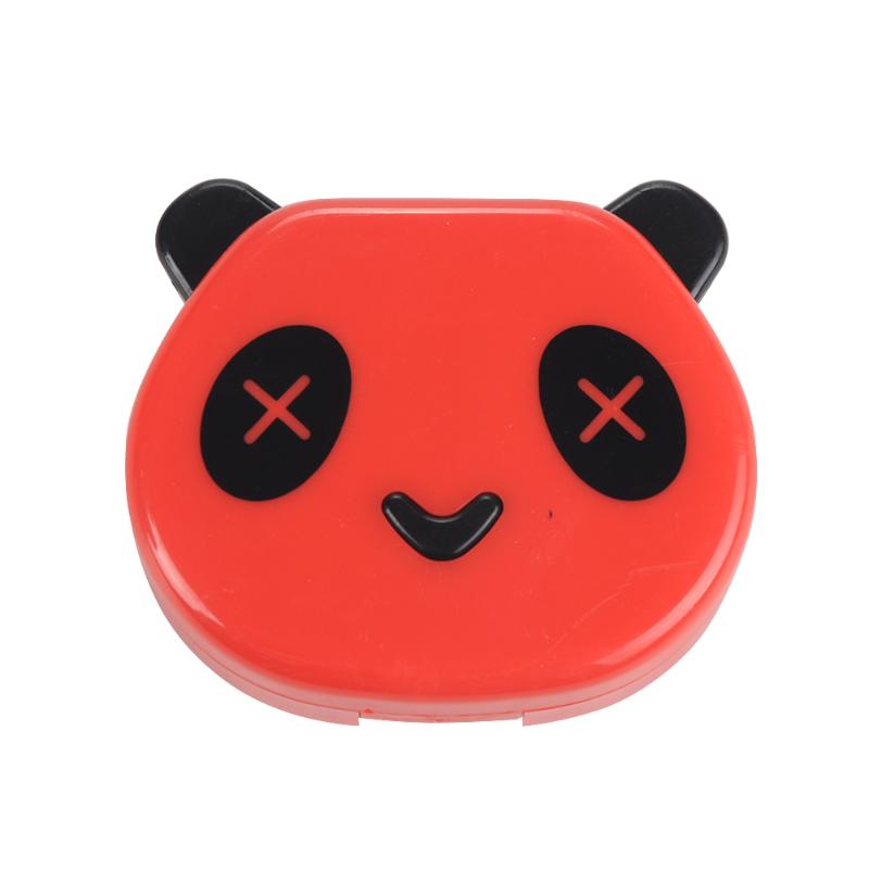 

Cute Panda Design Contact Lens Box Case Container Holder With Mirror Tweezers Set Eyes Care Kit Holder Container