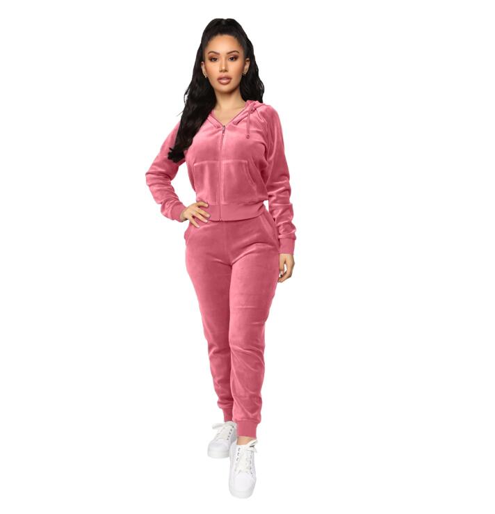 

Women active set tracksuits Velvet Hoodies Sweatshirt +Pant Running Sport Track suit 2 Pieces jogging sets S-2XL, Gray
