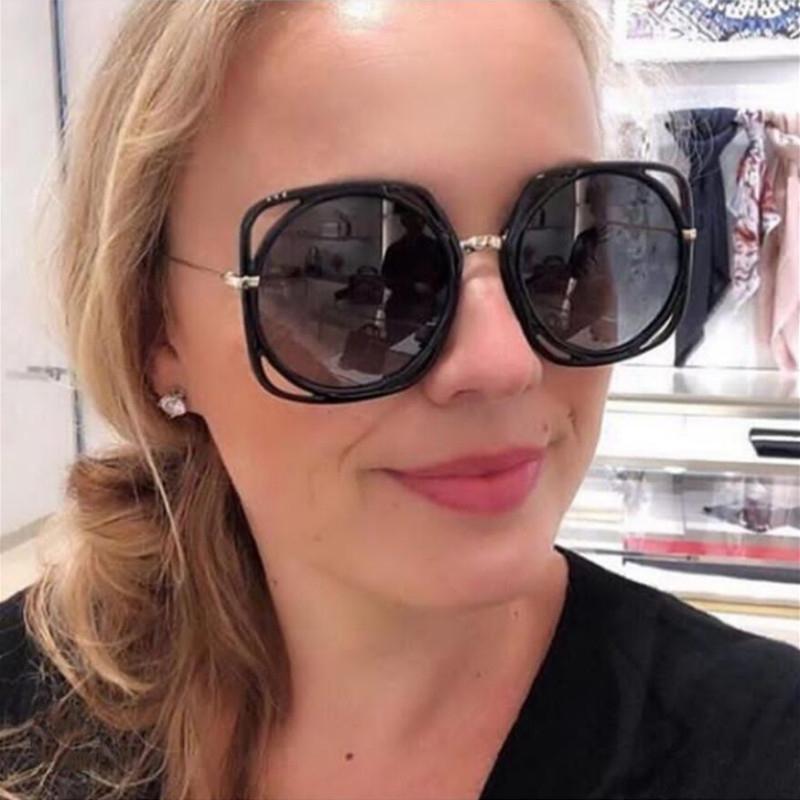 

Sunglasses Female Big Frame Wild Square Hollow Fashion Luxury Vintage Trend Strong Anti-ultraviolet High Quality Sun Glasses