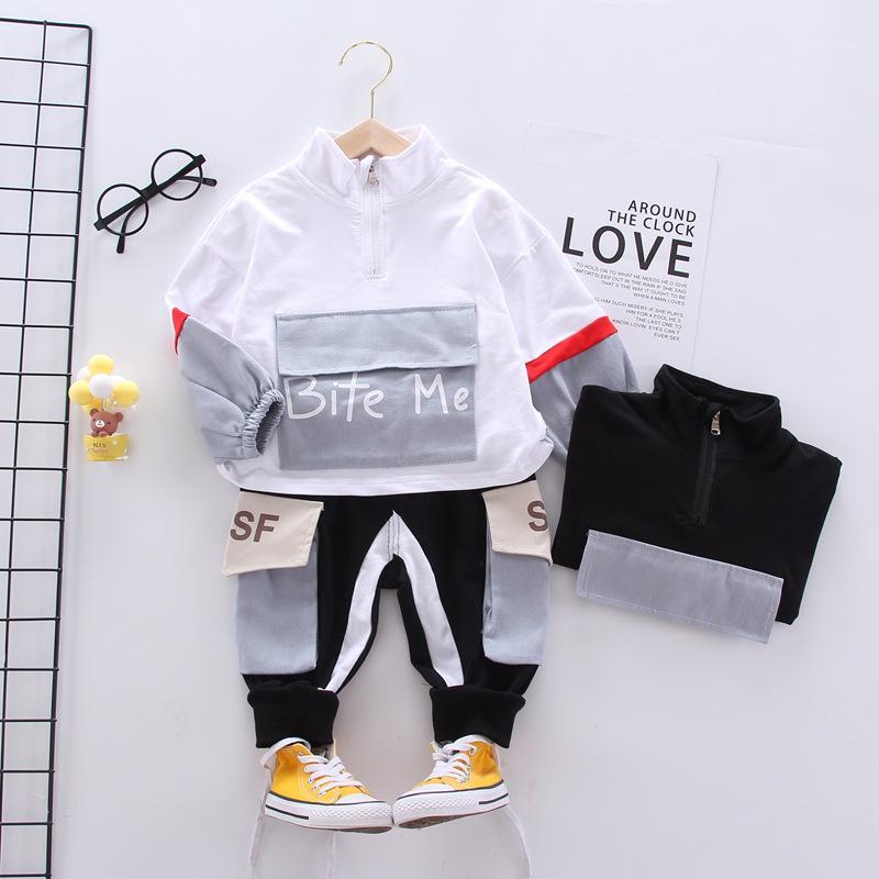

2020 children's wear children's sports suit spring and autumn casual stitching clothes kids jacket + pants sportswear clothes1, As picture