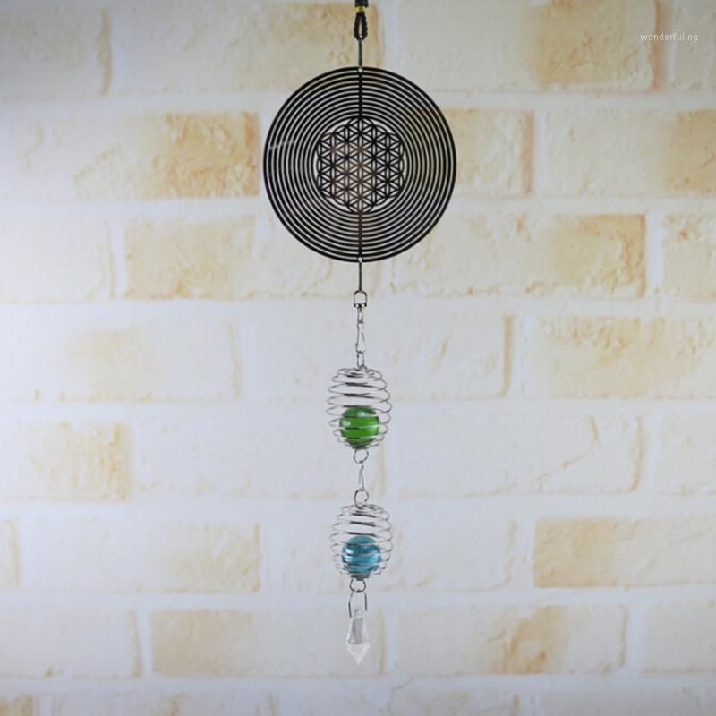 

Wind Chime Metal Music Spiral Crystal Ball For Indoor Outdoor Home Nordic Decoration Wind Chimes Hanging Decorations1