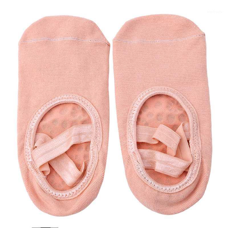 

Round Toe Yoga Socks for Women Anti-Slippery Bandage Breathable Pilates Ballet Dance Socks Casual Backless Sports1, Beige
