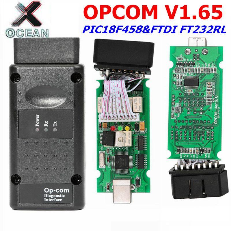 

OPCOM V1.65 OBD2 CAN-BUS Code Reader For OP COM OP-COM obd2 Diagnostic PIC18F458 FTDI FT232RL Chip Support English