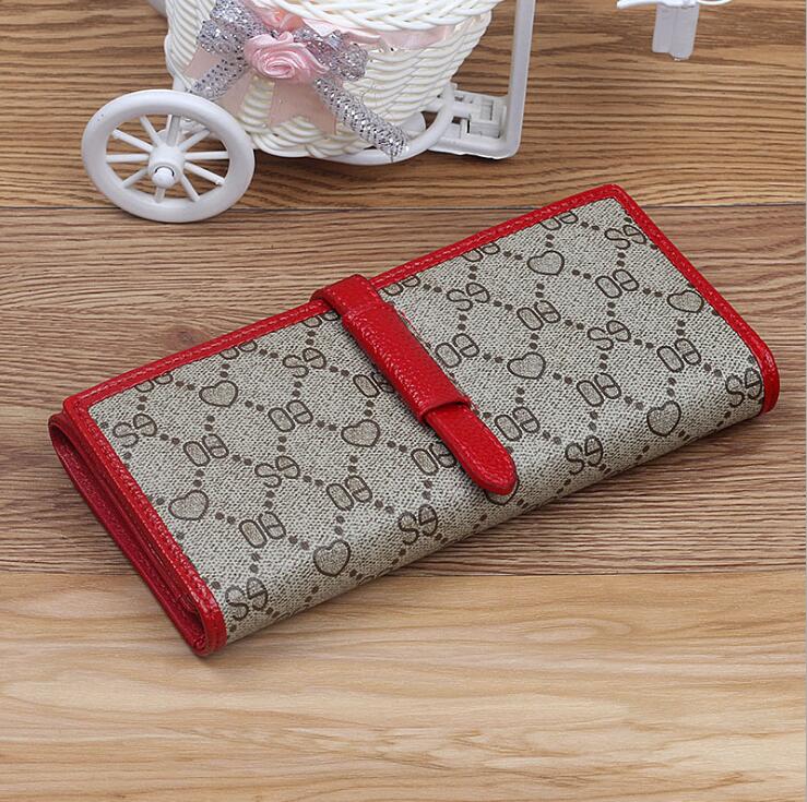 

Factory wholesale women handbag printed leather wallet belt decoration multifunctional womens long wallets trend contrast leathers storage, Brown2(boutique box)