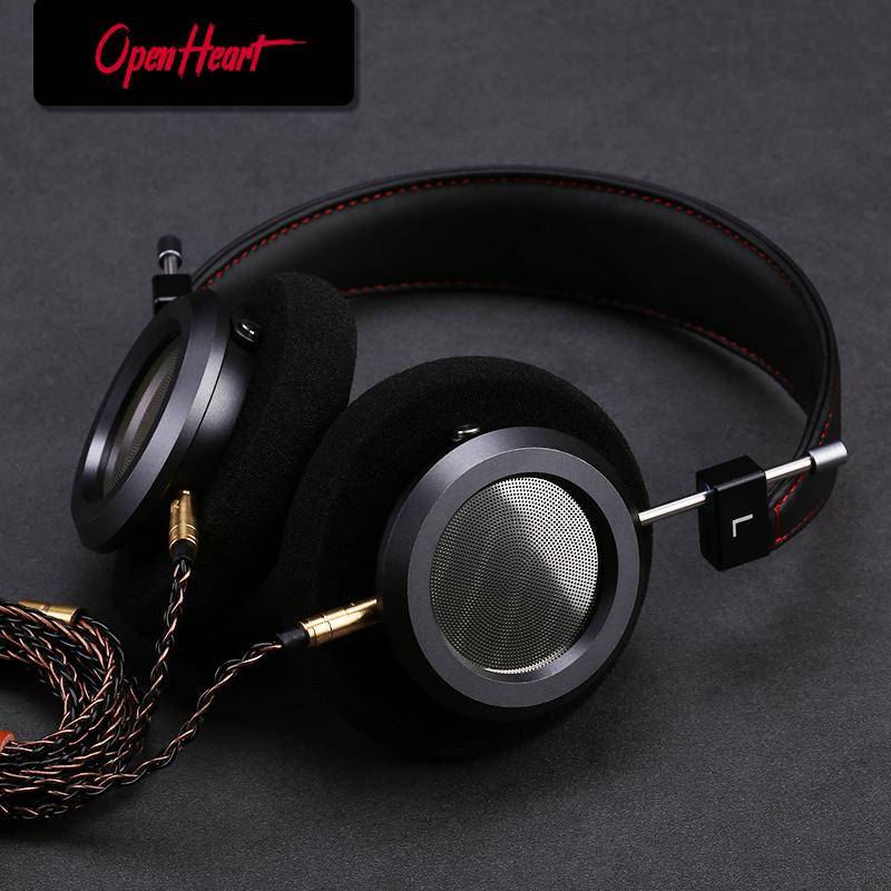 

HiFi Headphone Over Ear Open Back Headset Full Range Metal Housing High Quality Audio Wired Monitors Music Comfortable earpads, Black