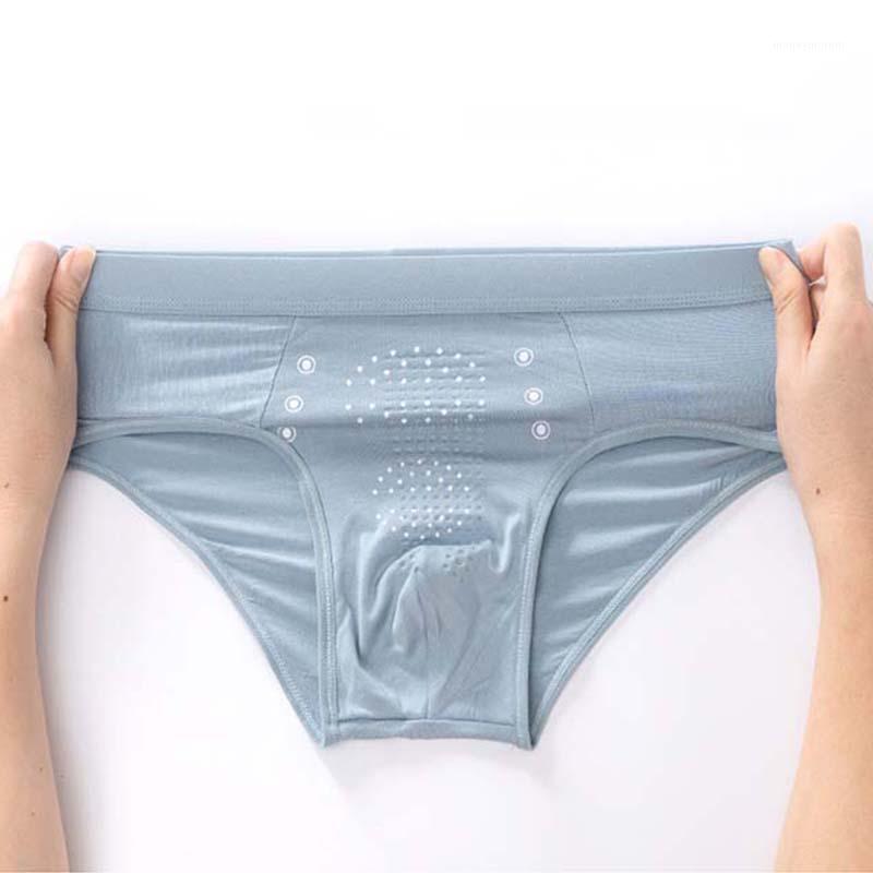 

Underwear Men Graphene Seamless Briefs Man Mid-Waist Breathable Modal Particle Massage Antibacterial Stretch Pouch Panties Male1, Black