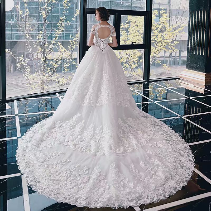 

2021 New Bride, Novice's Robe Mariage, Dressed As a French Ceremony, Luxury Train. YYQC, Same as image