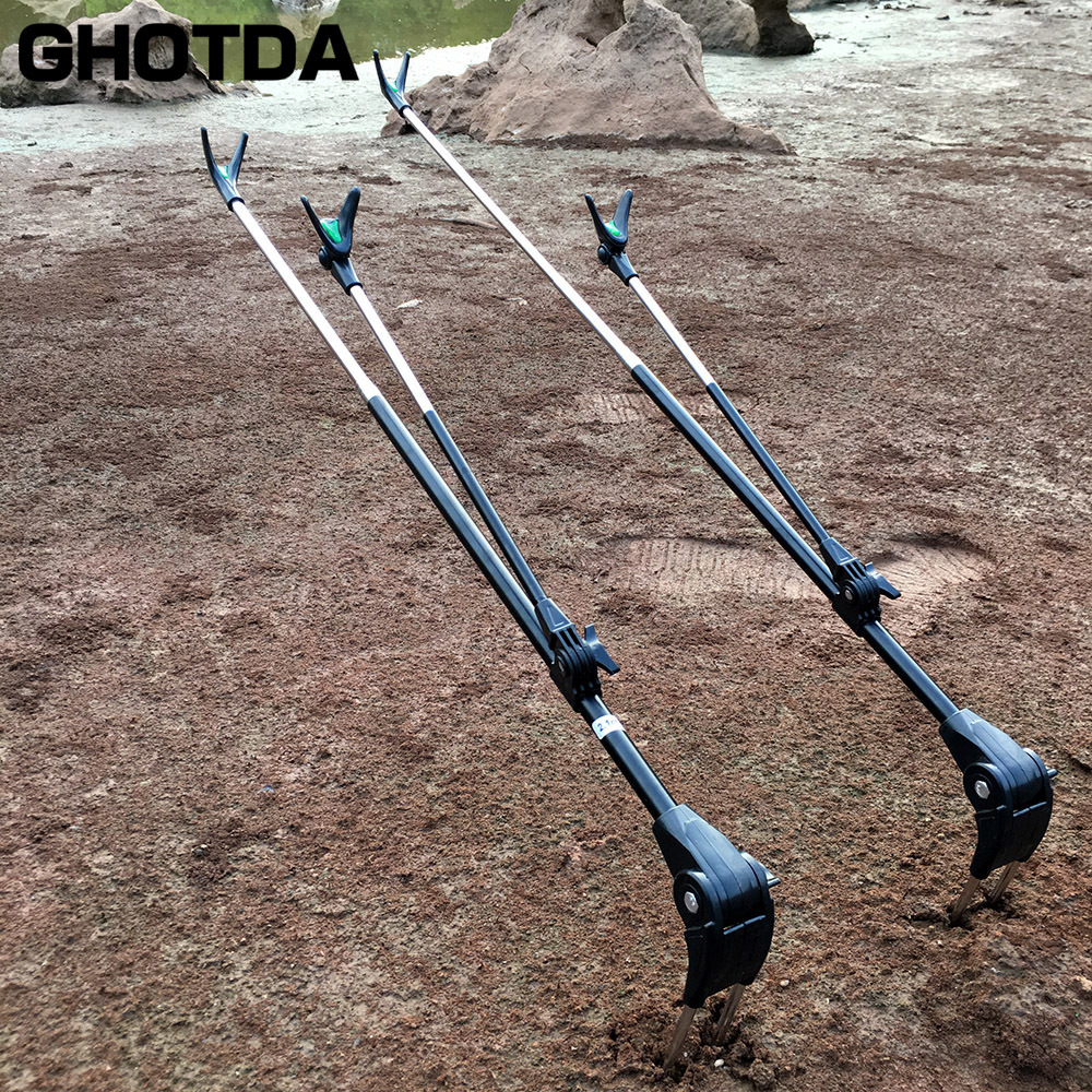 

High Quality 1.7M 2.1M Stainless Steel Telescoping Fishing Pole Hand Rod Holder Stand Bracket Adjustable Fishing Tool 201022