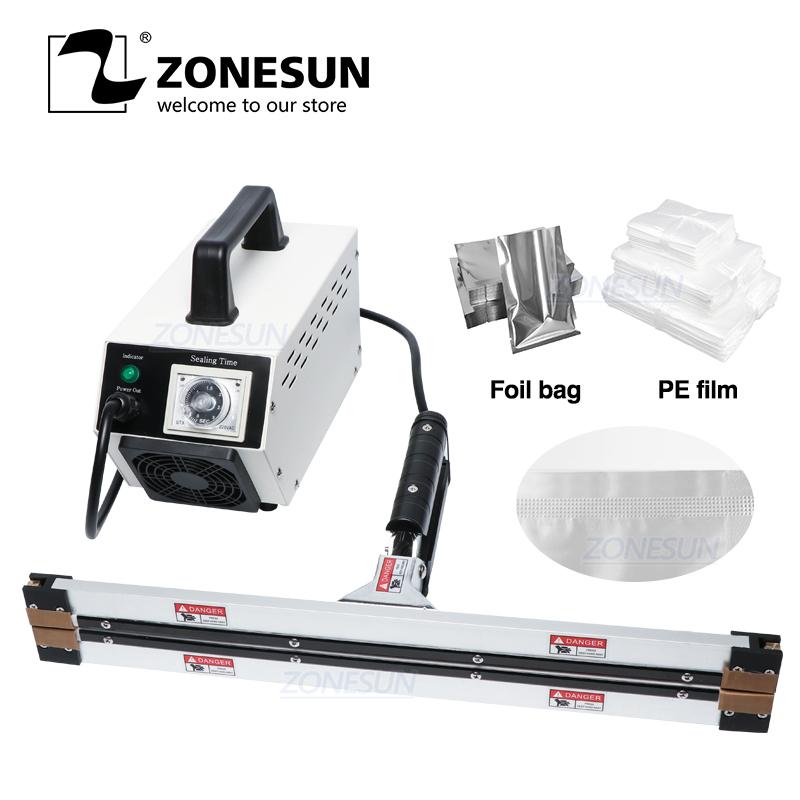 

ZONESUN Instant Hot Plier Portable Impulse Sealer Sealing Machine for Aluminum Vacuum Composite Film Mask Packaging Machine