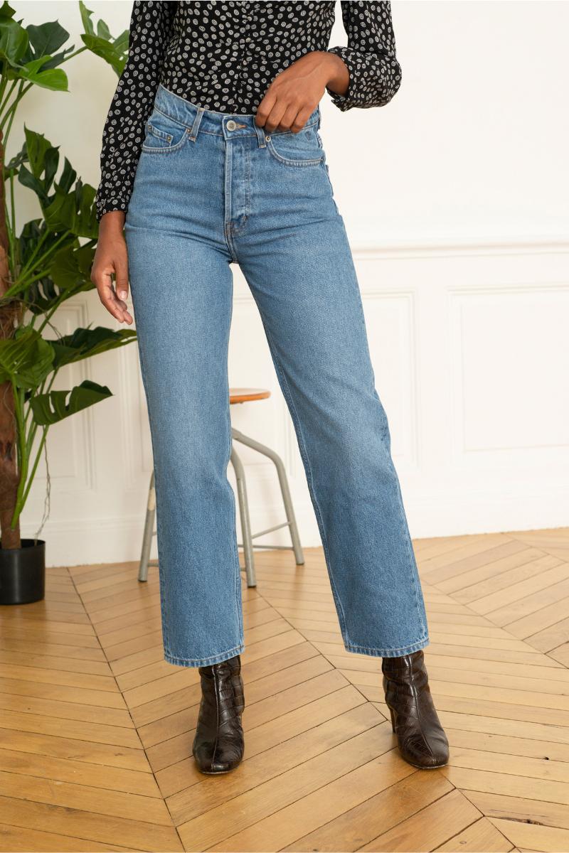 

Women Jeans Pants 2020 Autumn and Winter New Classic Blue Retro Straight High Waist Jeans Women