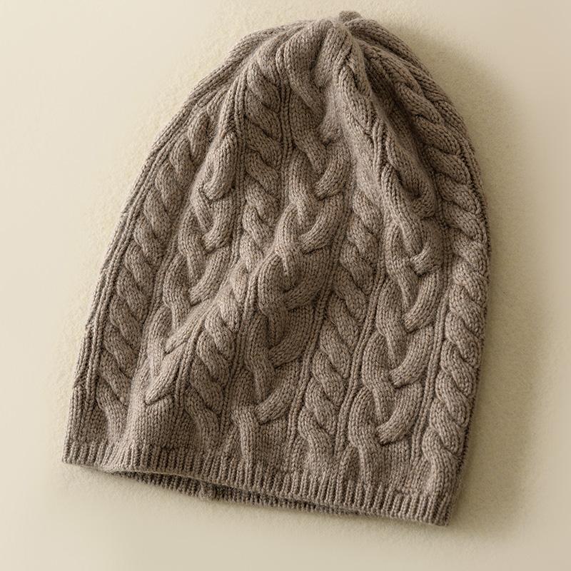 

New autumn and winter hat woman wool ear protection knitted warm hat, Black