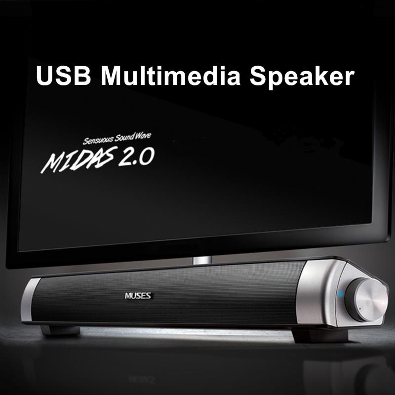 

Multimedia Audio HIFI Stereo Wired Soundbar Speaker System 6W USB Sound Bar For Computer PC Laptop Desktop Smart Phone