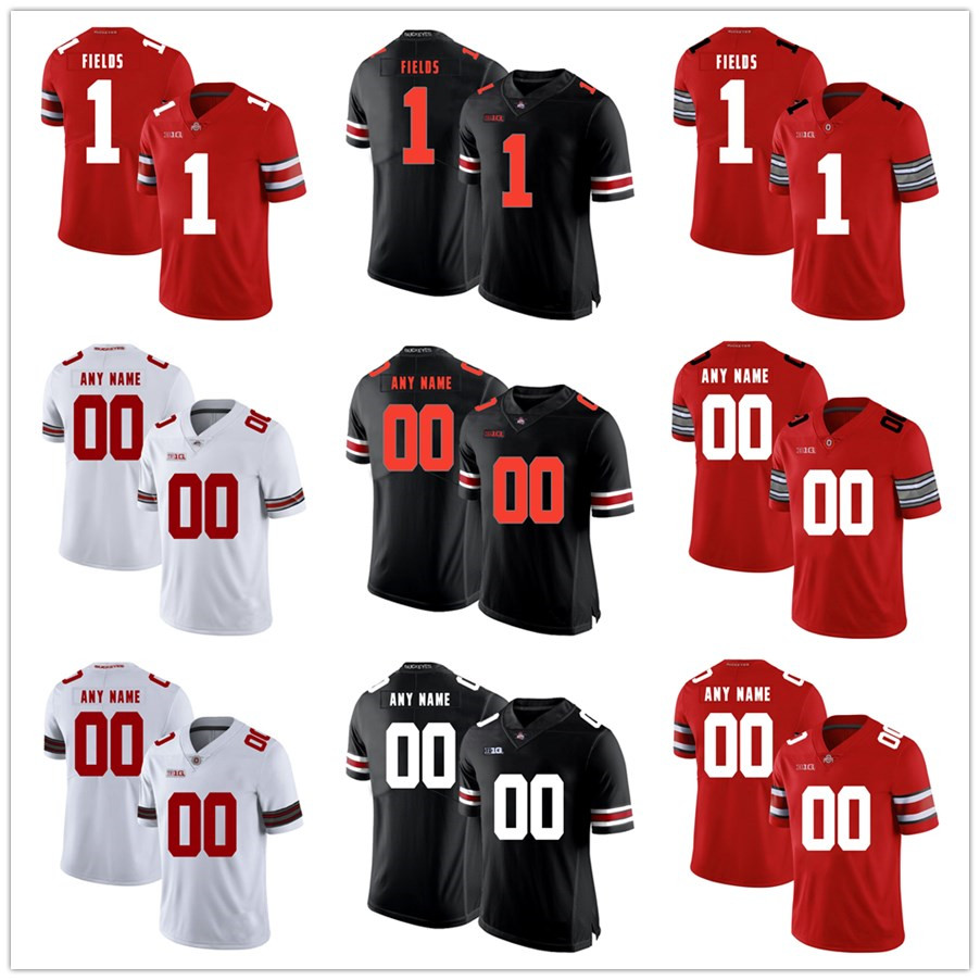 

Youth&Mens #1 Justin Fields Julian Fleming Any Name Any Number OSU Ohio State Buckeyes Home Red Black White Custom College Football Jerseys, Red 2