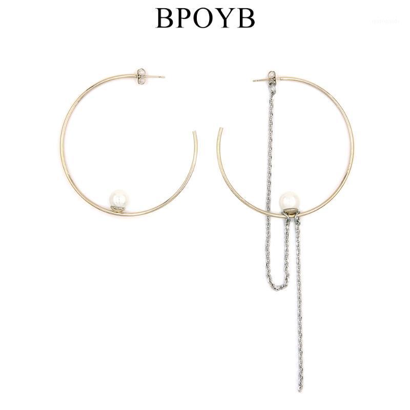 

BPOYB Street Fashion Geometry Dangle Earrings For Women Natural Freshwater Pearl Tassel Earrings Gold Silver Color Punk Jewelry1