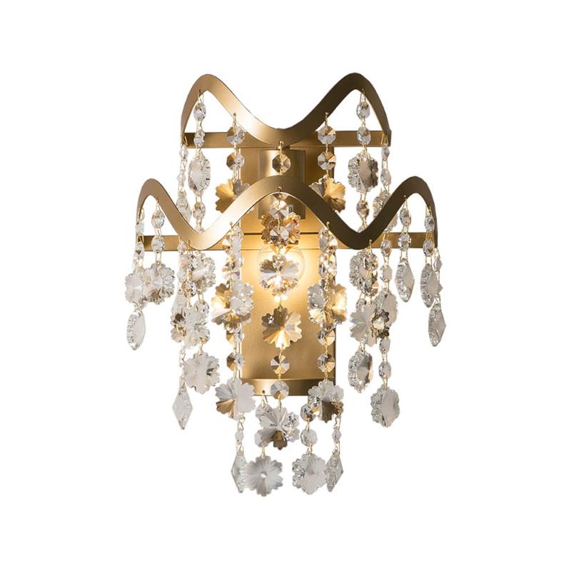 

American style crystal wall lamps modern light wall AC110V 220V lustre cristal living room bedroom sconce