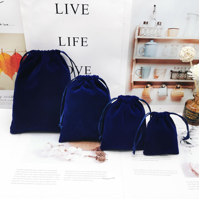 

Blue Velvet Jewelry Package Bag Large with Drawstring Dust Proof Jewellery Crafts Cosmetics Gift Storage Packaging Pouches for Retail Shop, Pink;blue