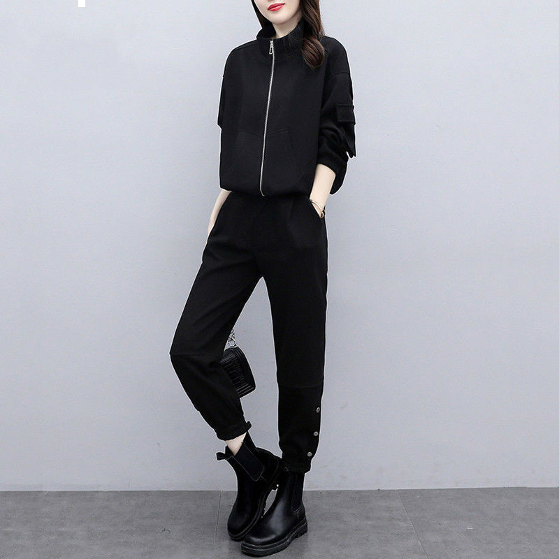 

2021 New cargo 2 suit spring fall women's clothing thinned out temperament fashion pants size 4xl y492 2MUB, Hui suit