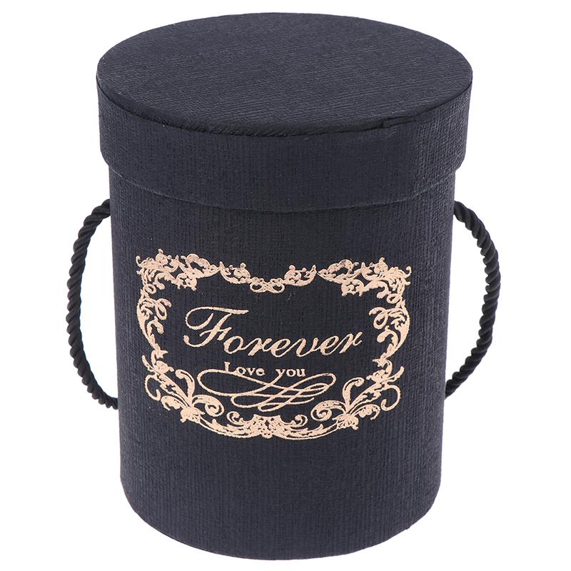 

Small scale refining round Flower Paper Boxes Lid Hug Bucket Florist Gift Packaging Box Gift Candy Bar Boxes Wedding Supply