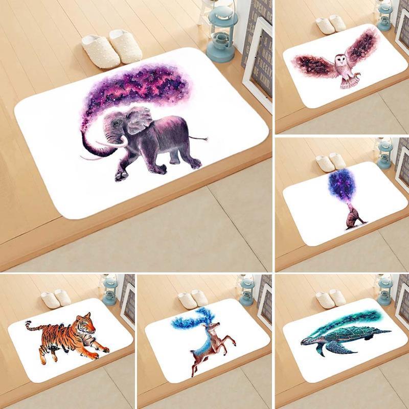 

40*60cm Starry Sky Animal Floor Mat Digital Printing Carpet Bathroom Kitchen Toilet Long Absorbent Non-slip Door Mat1, Jj2026230-wh1-05
